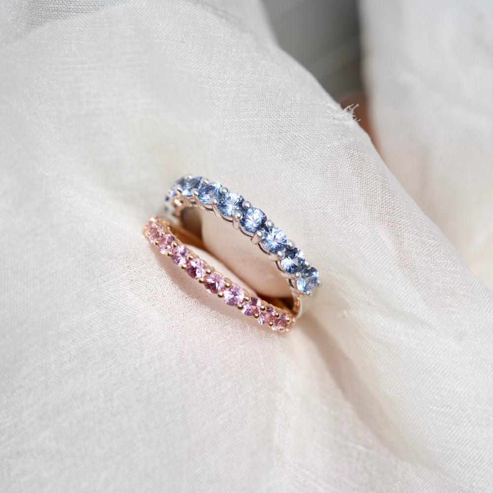 Lilac Sapphire Stacking Band Half Circle | Elegant & Stylish