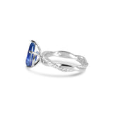 Cornflower Blue Sapphire Pear Engagement Ring in White Gold