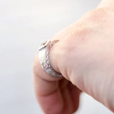 Engraved Mens Band with Sapphire and White Gold