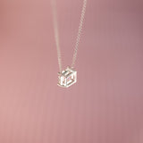 Champagne Sapphire Solitaire Pendant White Gold