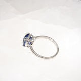 Cornflower Ceylon Blue Cushion Sapphire Unheated Platinum Ring