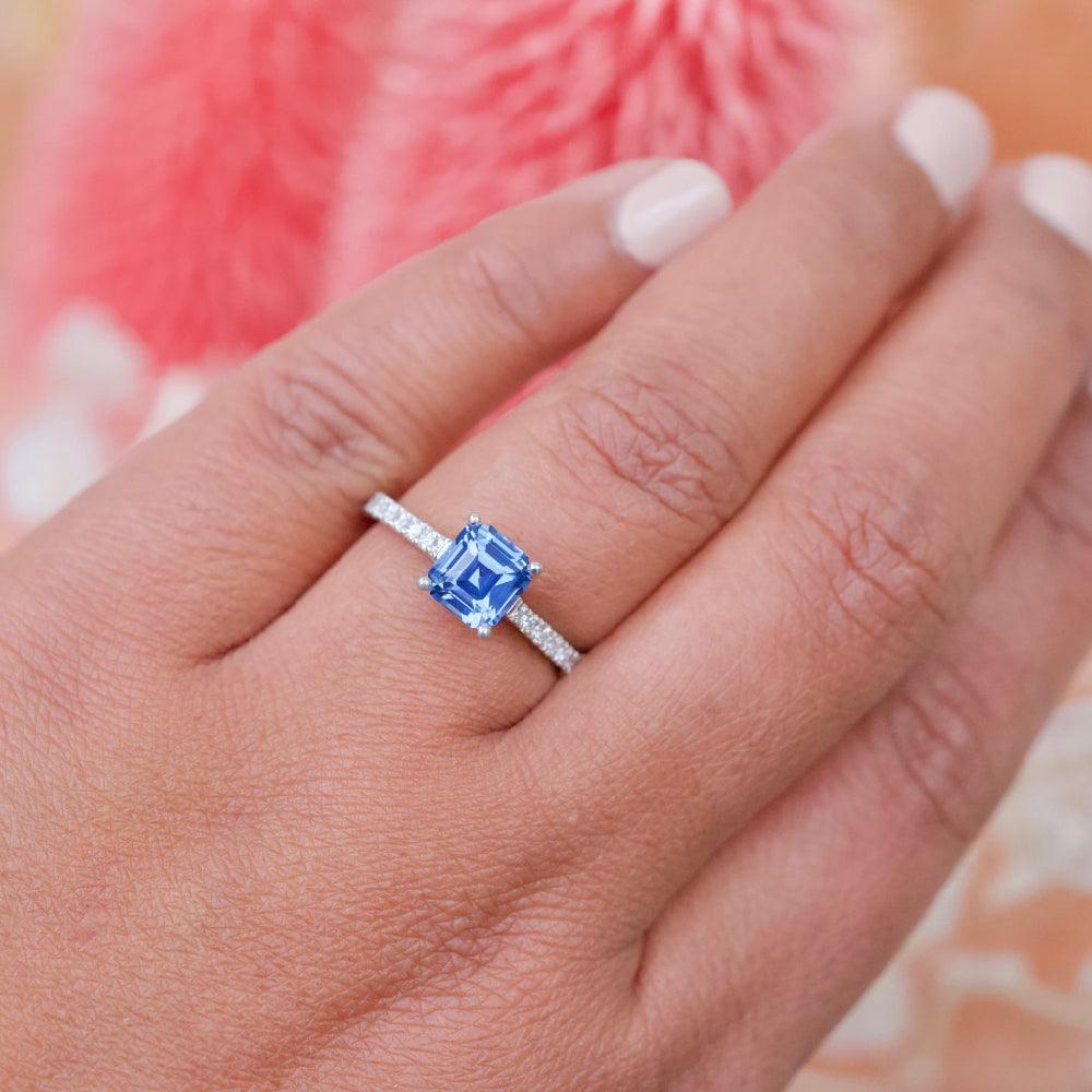 Cornflower Blue Sapphire Engagement Ring