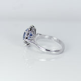 Starburst Halo Cornflower Blue Sapphire Engagement Ring