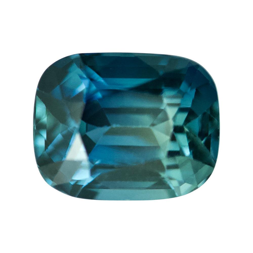 3.06 ct Teal Sapphire Cushion Shape Natural Unheated Gems