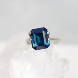 5.05 ct Teal Sapphire Emerald Cut Natural Unheated