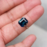 5.05 ct Teal Sapphire Emerald Cut Natural Unheated