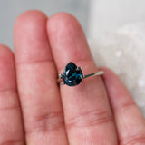 3.05 ct Teal Green Sapphire Pear Natural Unheated