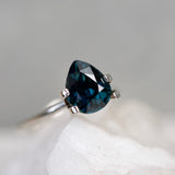 3.05 ct Teal Green Sapphire Pear Natural Unheated
