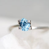 1.03 ct Aqua Blue Sapphire Pear Natural Unheated