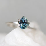 1.57 ct Teal Sapphire Pear Natural Unheated
