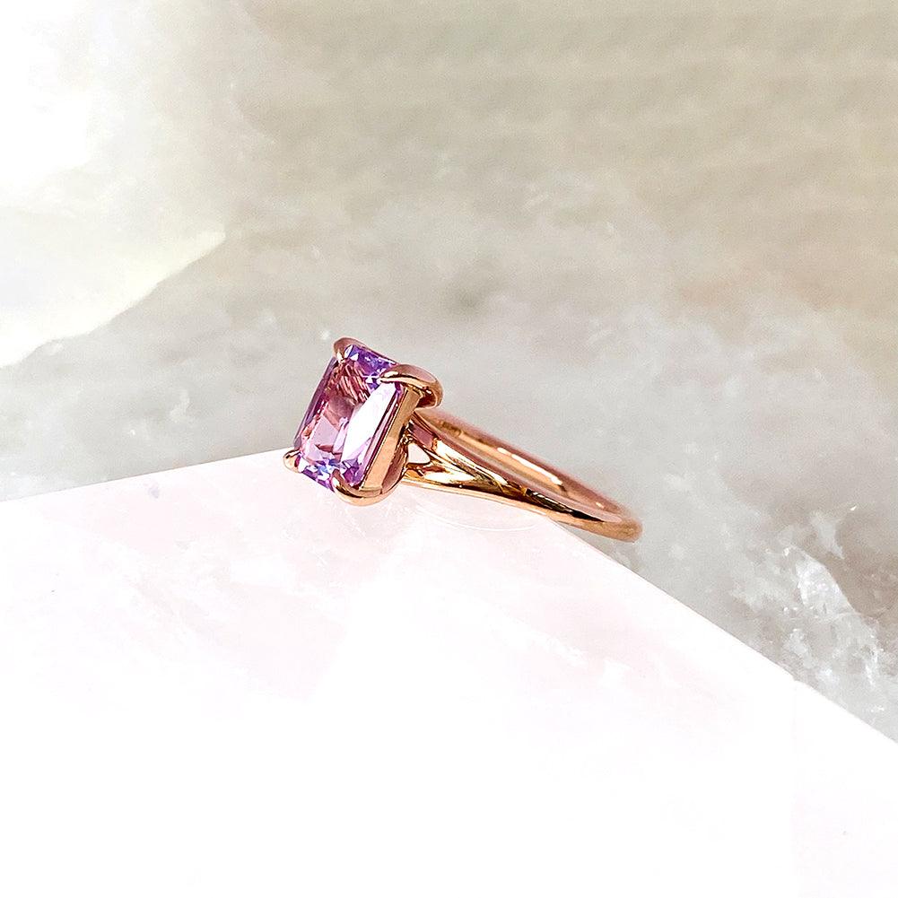 Lilac Sapphire Split Band Engagement Ring Rose Gold