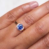 Cornflower Blue Sapphire Engagement Ring in Rose Gold
