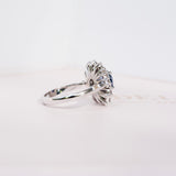 Cushion Blue Sapphire Double Halo Ring