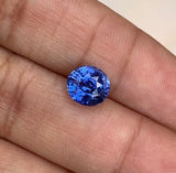 2.55 ct Round Cornflower Blue Sapphire Certified Unheated