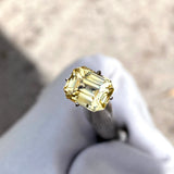 5.09 ct Vivid Yellow Sapphire Emerald Cut Natural Unheated GIA Certified