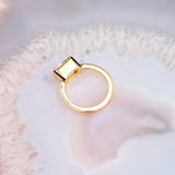 Solitaire East West Gold Engagement Ring Mint Green Sapphire