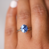 3.12 ct Vivid Sky Blue Ceylon Sapphire Oval Natural Heated