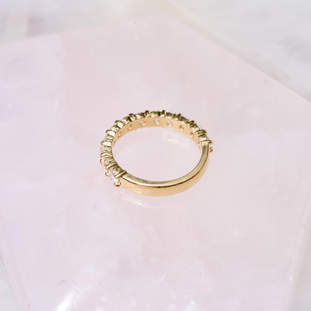 Three Quarter Circle Diamond Band Yellow Gold