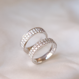 Double Row Diamond Wedding Band