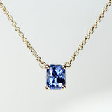 Blue Sapphire Pendant in Yellow Gold