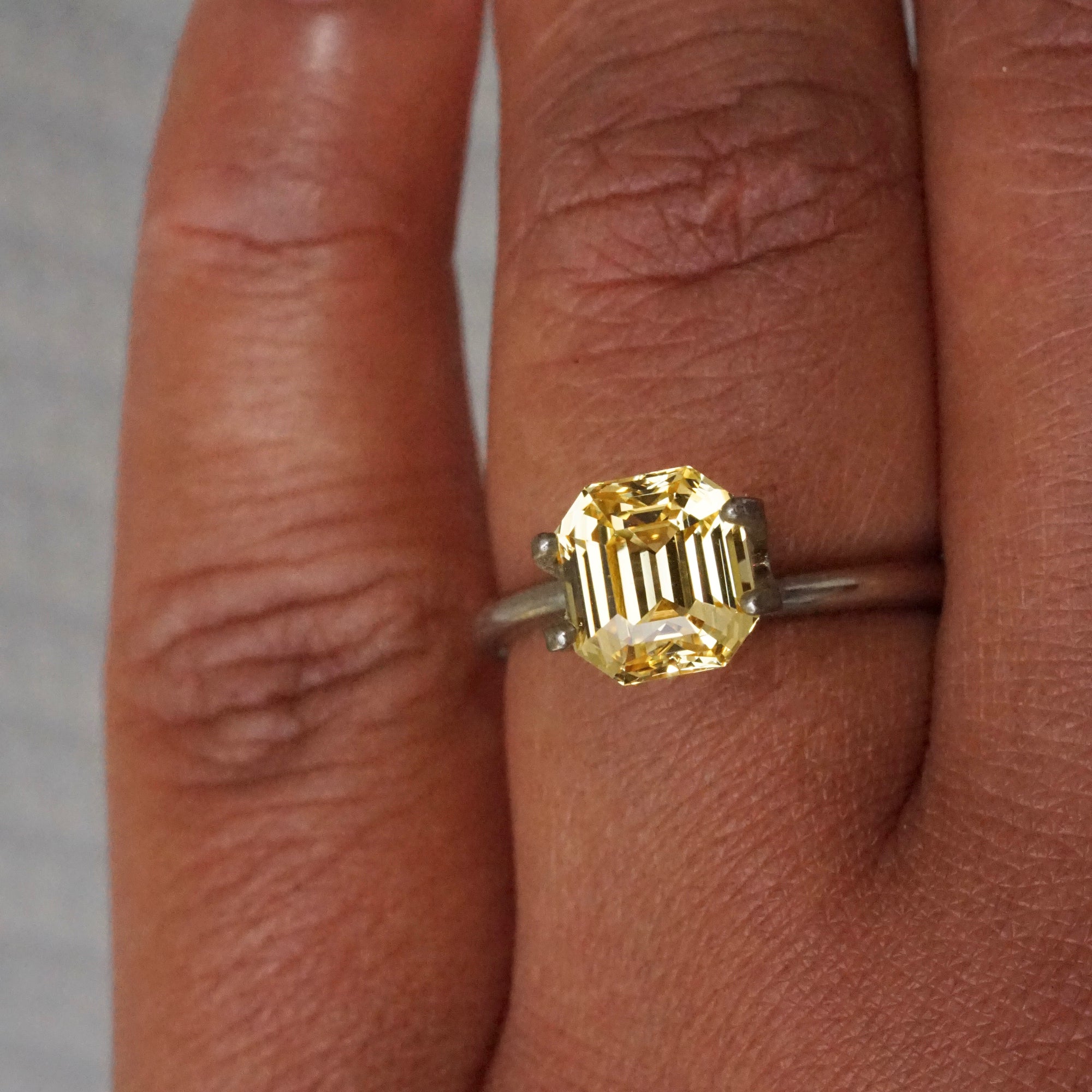 2.69 ct Ceylon Yellow Emerald Cut Sapphire GIA Certified Unheated