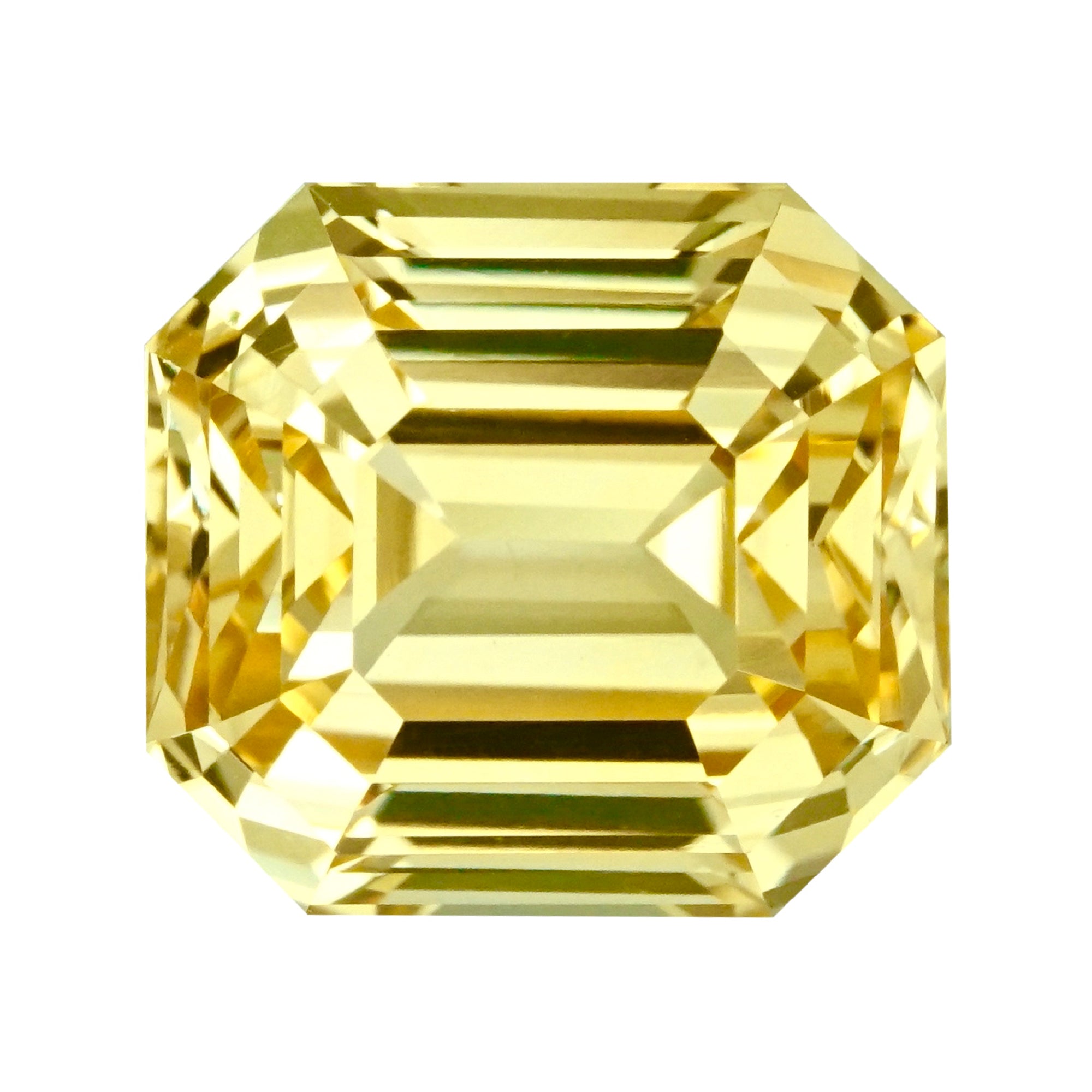 ct Ceylon Yellow Sapphire Emerald Cut Unheated GIA Certified