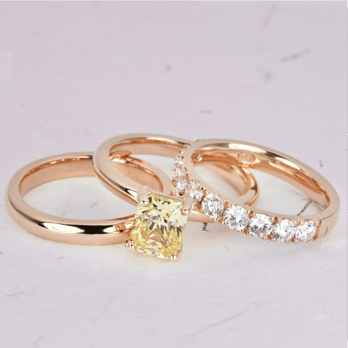 Yellow Sapphire Rose Gold Solitaire Engagement Ring
