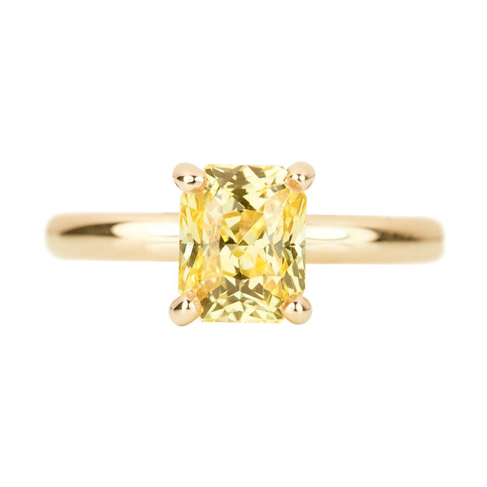 Yellow Sapphire Rose Gold Solitaire Engagement Ring