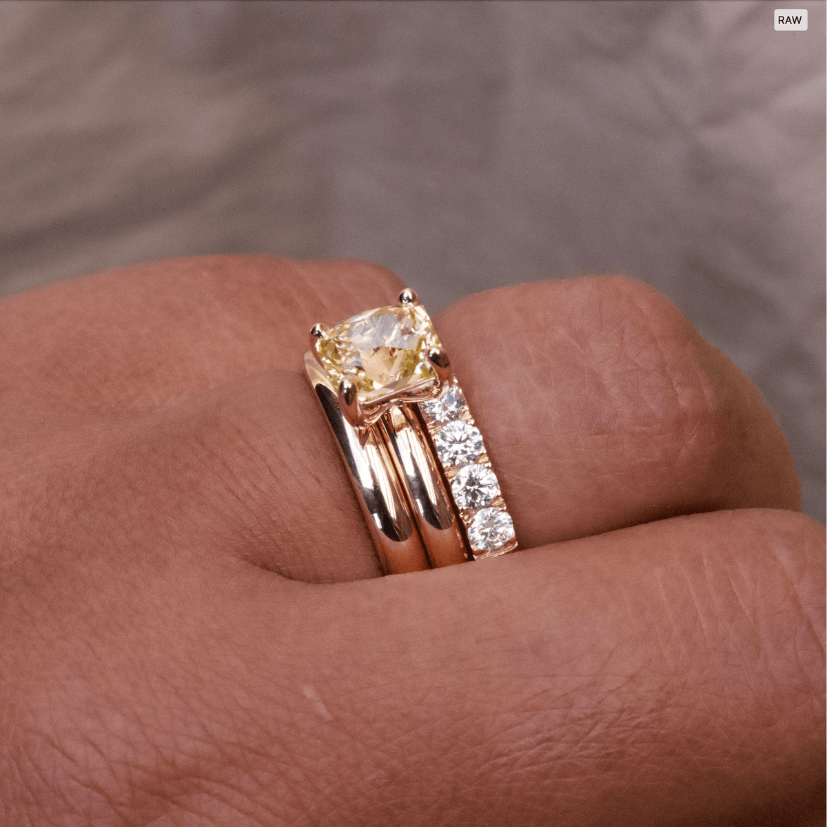 Yellow Sapphire Rose Gold Solitaire Engagement Ring