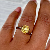 2.69 ct Ceylon Yellow Emerald Cut Sapphire GIA Certified Unheated