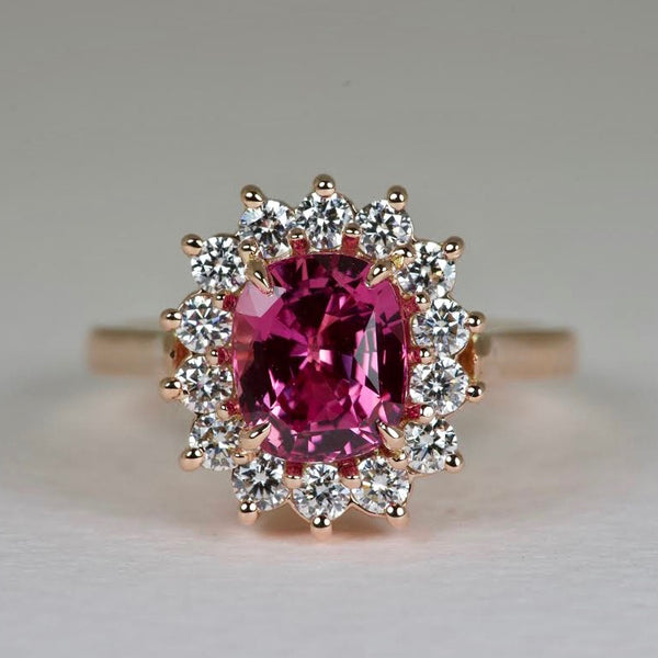 Pink Sapphire Rose Gold Engagement Ring Jewellery Combination