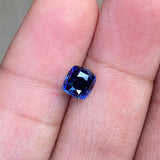 1.53 ct Deep Blue Sapphire Cushion Shape Natural Unheated 