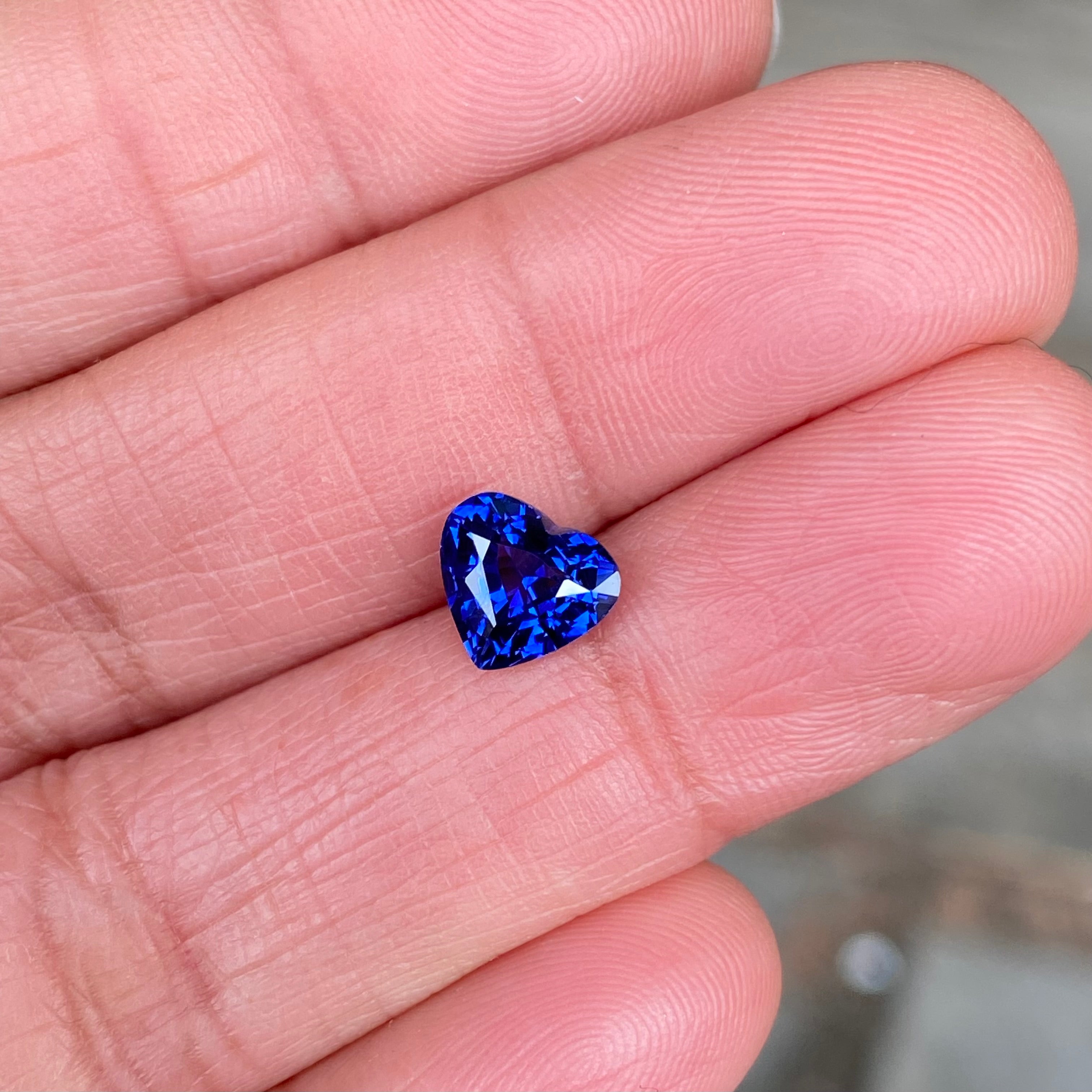 1.58 ct Royal Blue Sapphire Heart Shape Natural Heated Gems
