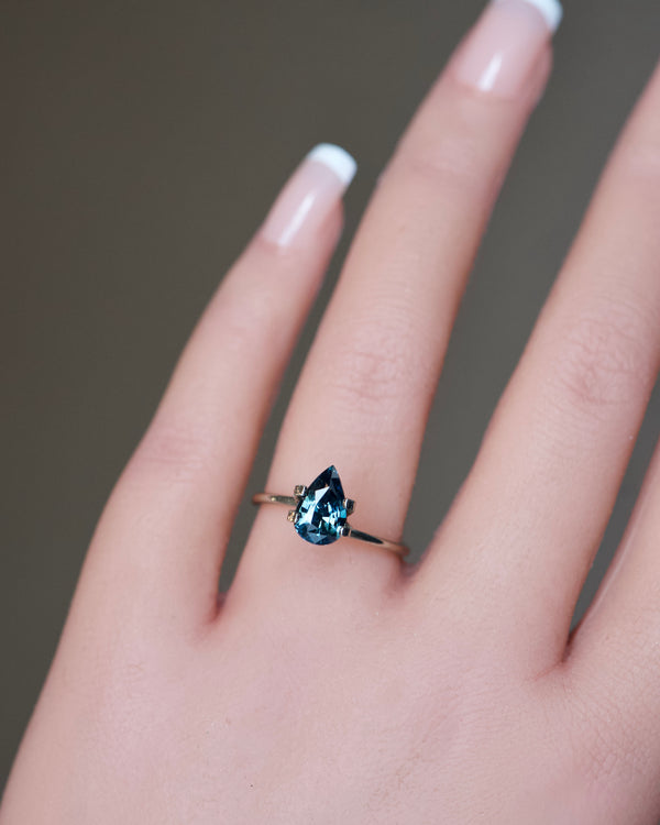2.03 ct Bluish Green Pear Madagascar Sapphire