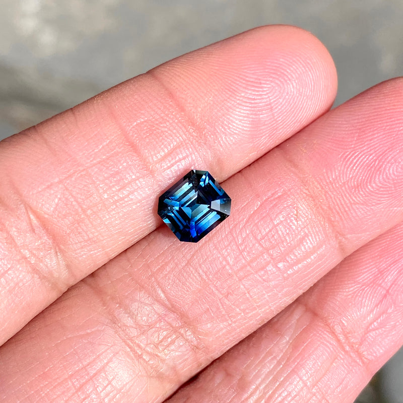 2.12 ct Teal Sapphire Emerald Cut Natural Unheated Gemstones
