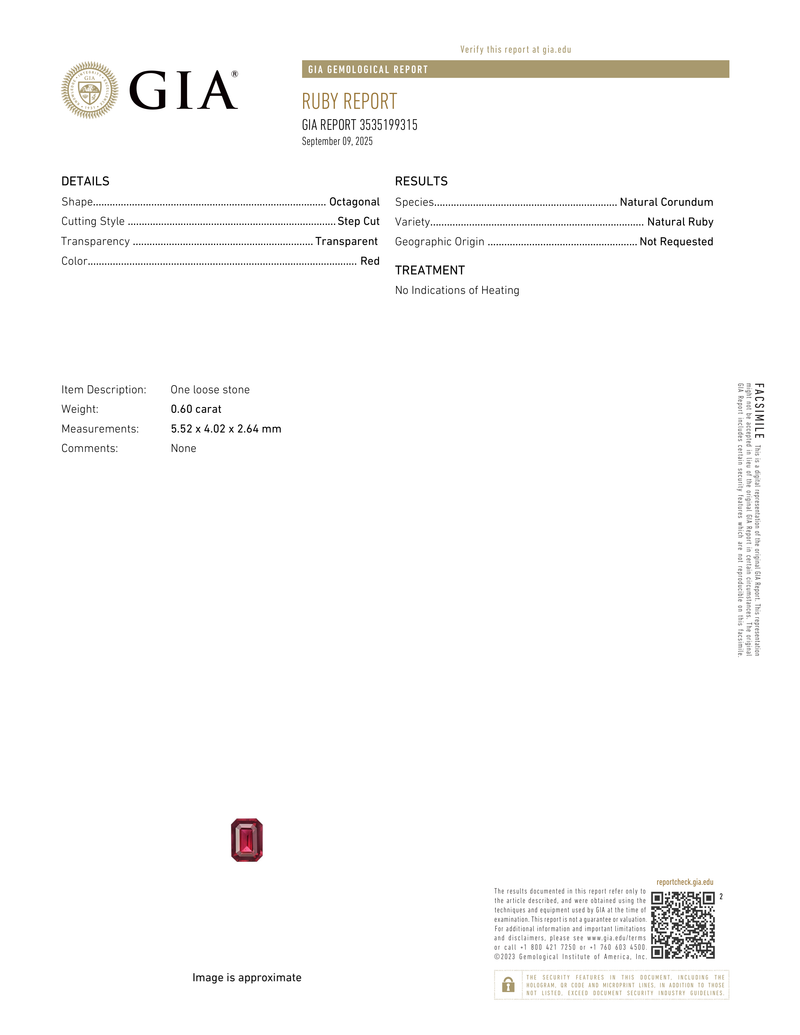 1.24 ctw Emerald Cut Ruby Pair Unheated GIA Gem