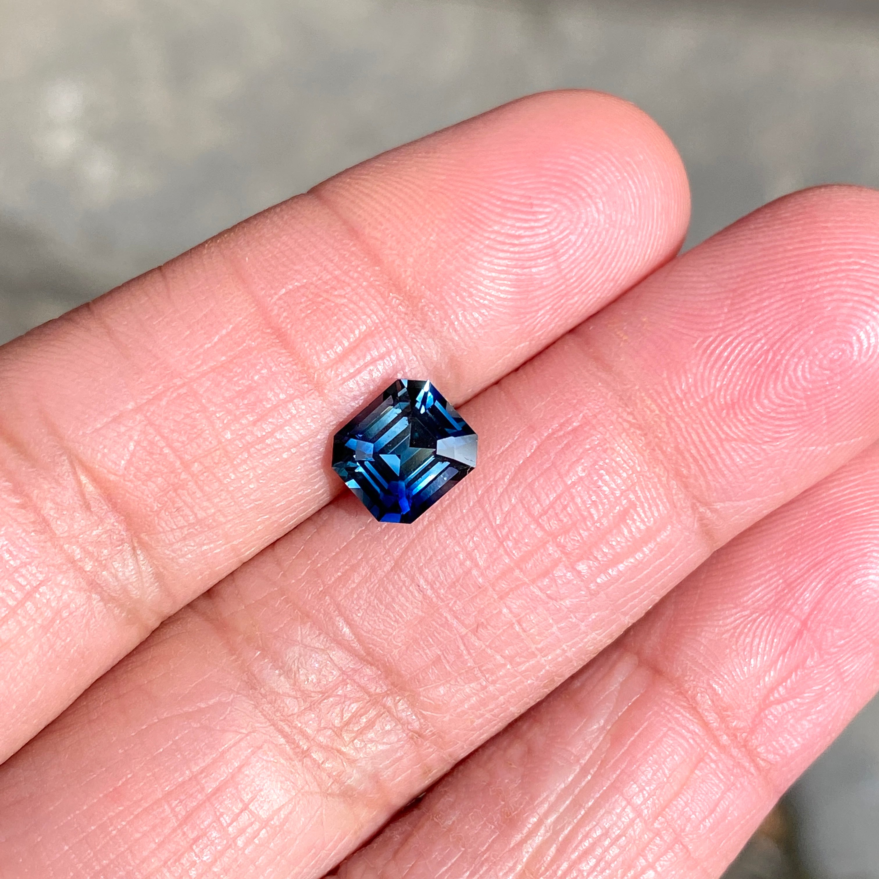 2.12 ct Teal Sapphire Emerald Cut Natural Unheated Gemstones