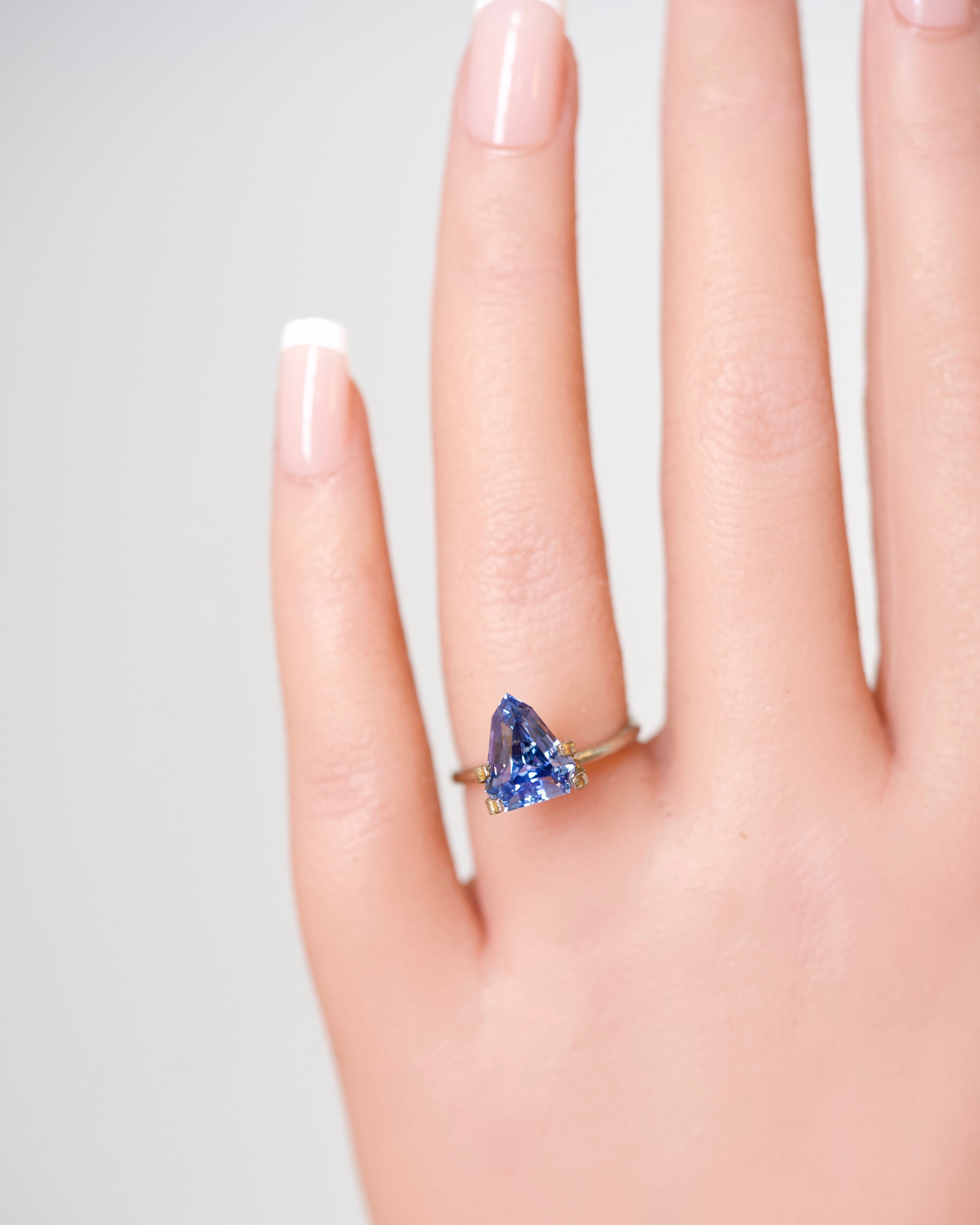 3.12 ct Cornflower Blue Sapphire Shield Cut Unheated Gem