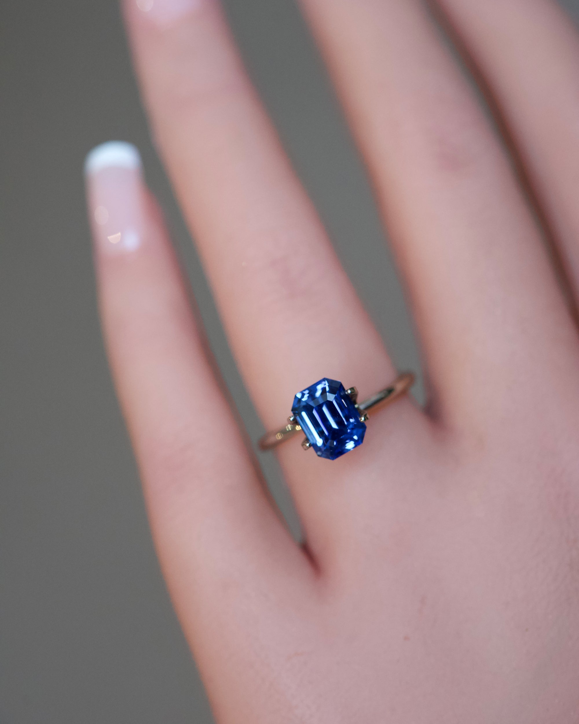3.36 ct Blue Sapphire Emerald Cut Natural Unheated GIA Certified Gems