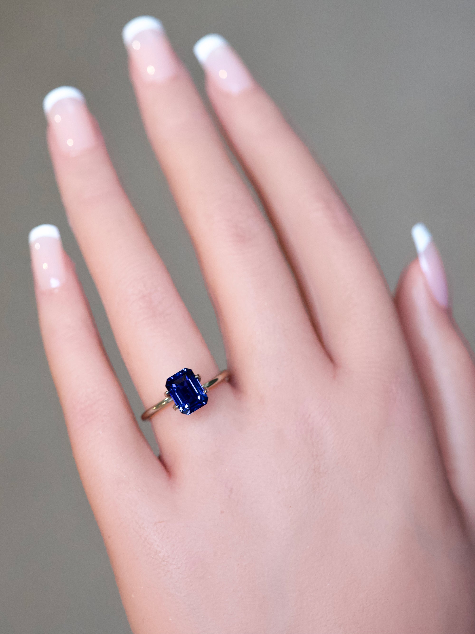 2.66 ct Royal Blue Sapphire Emerald Cut Natural Heated Sri Lanka