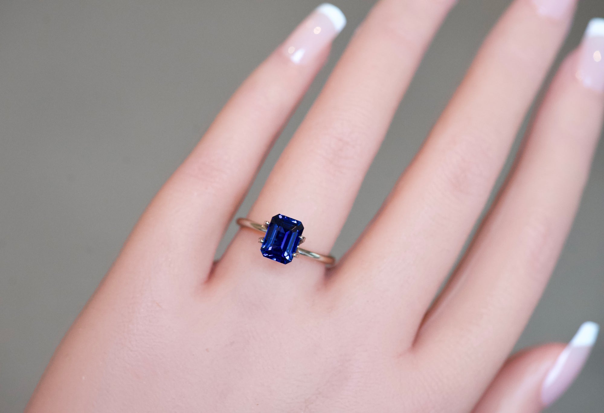 2.66 ct Royal Blue Sapphire Emerald Cut Natural Heated Sri Lanka