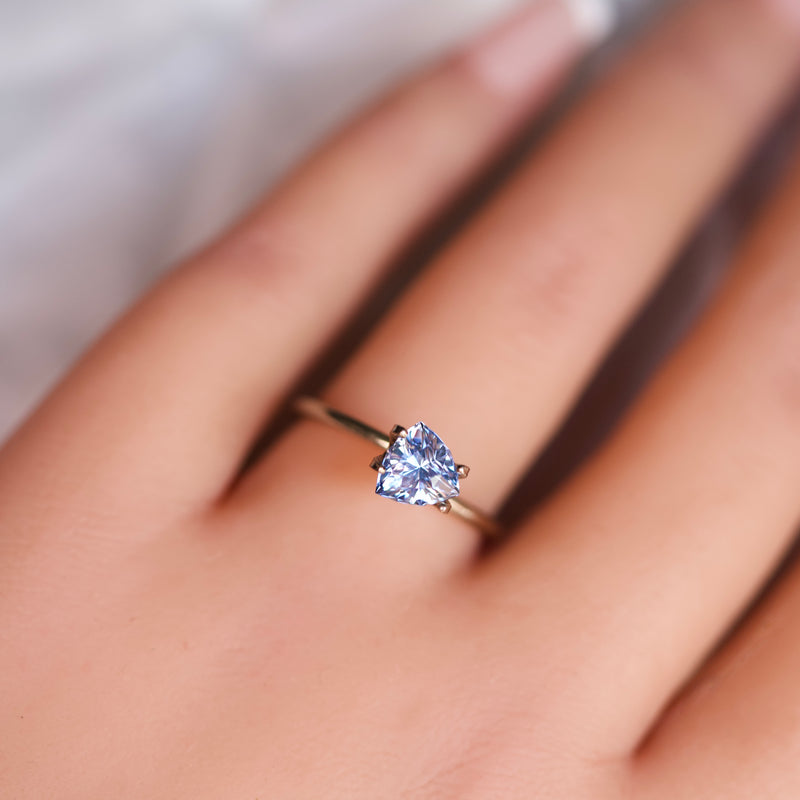 1.58 ct Blue Trillion Sapphire Heated Gem