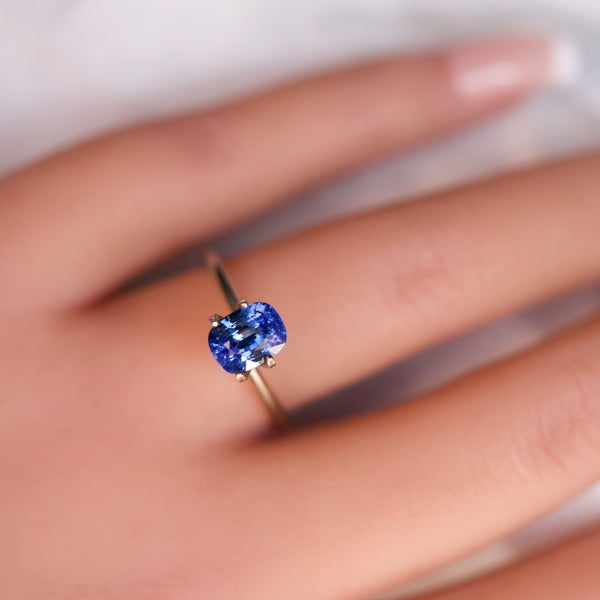 1.95 ct Blue Cushion Sapphire Heated Gemstone