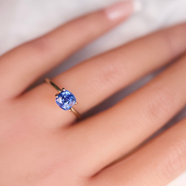 2.02 ct Blue Cushion Sapphire Heated Gem