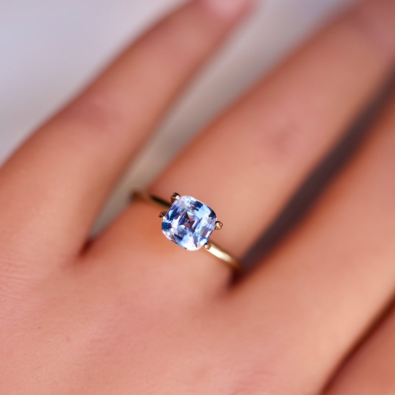 1.85 ct Sky Blue Cushion Sapphire Heated Gemstone