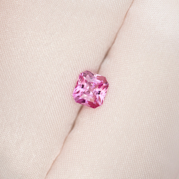 2.06 ct Pink Sapphire Square Radiant Natural Heated Ceylon