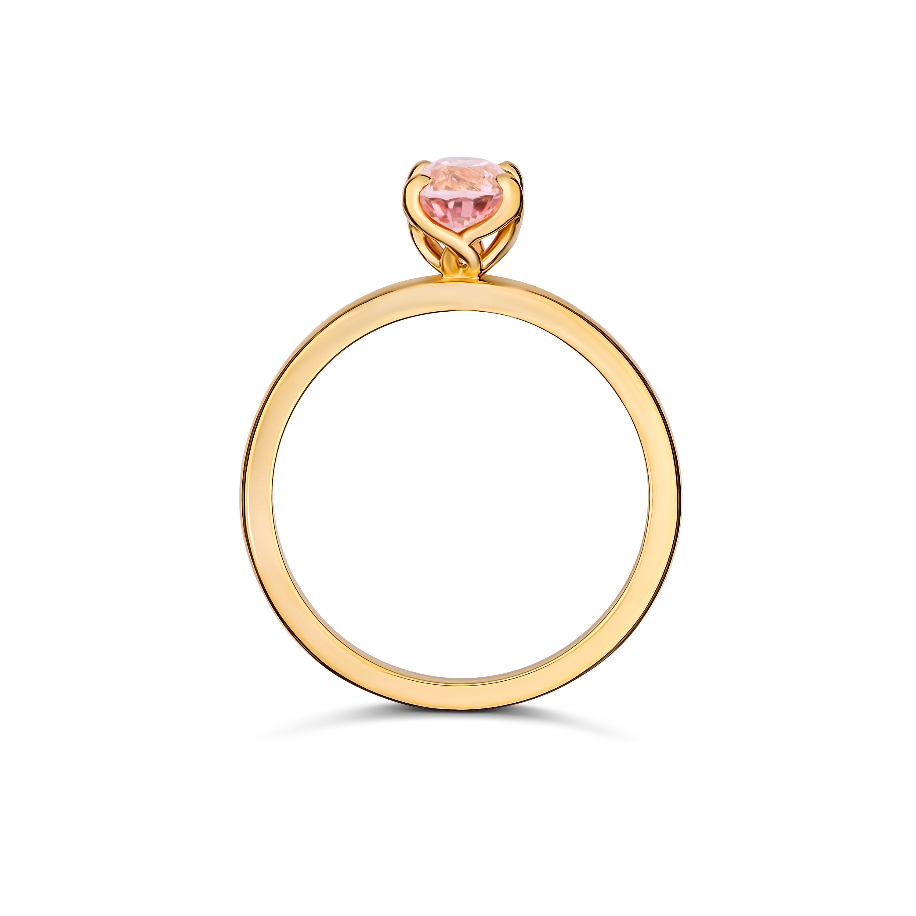 Padparadscha Sapphire Solitaire Engagement Ring