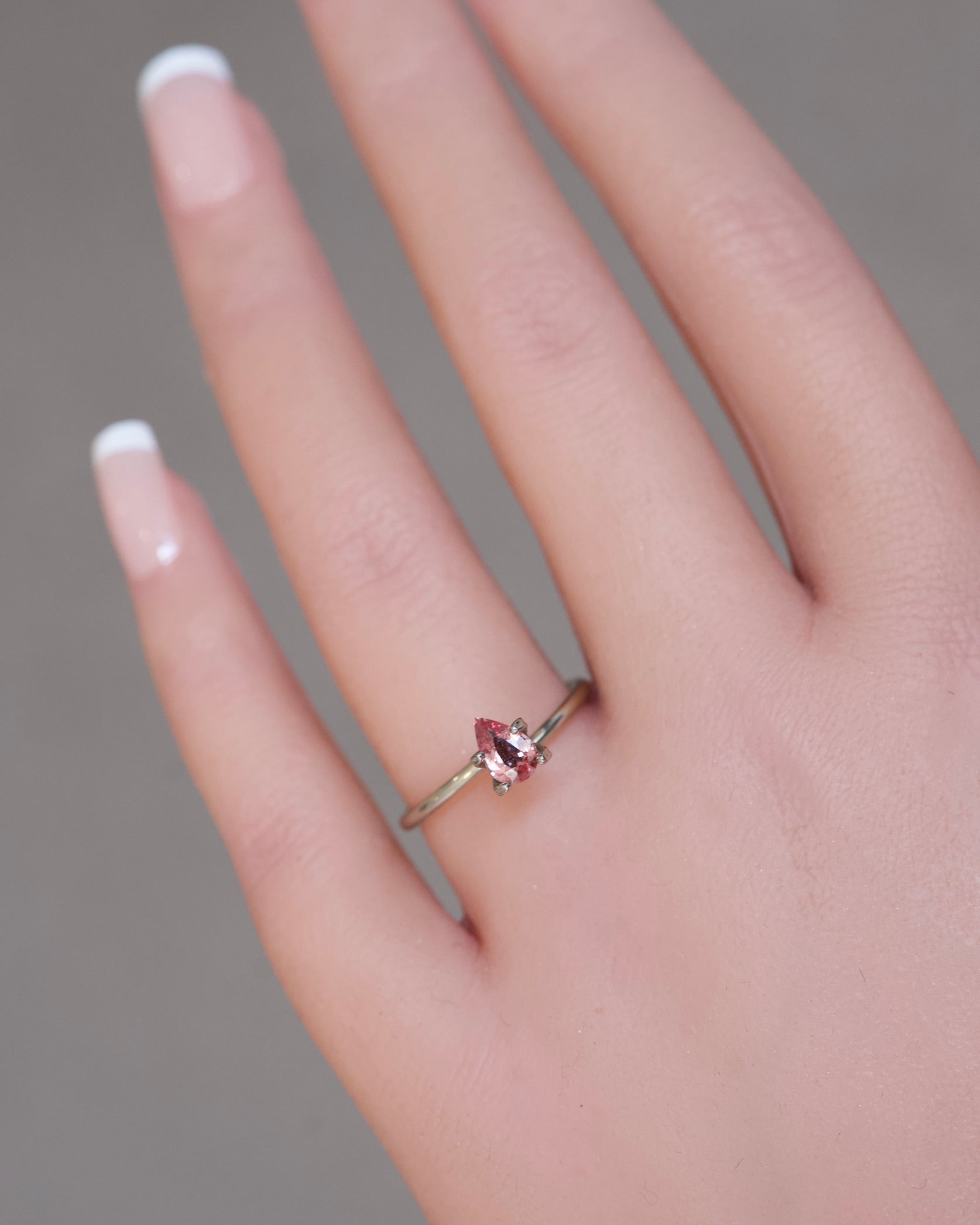 0.69 ct pear cut Padparadscha sapphire from Madagascar