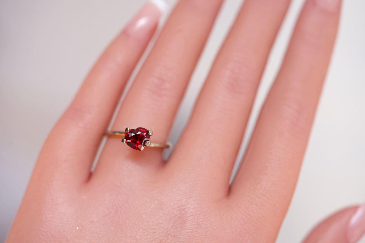 1.51 ct Red Ruby GIA Certified Heated Heart Cut Gemstone