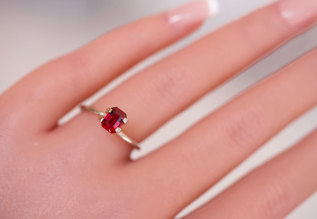 1.02 ct Red Ruby GIA Certified Heated Emerald  Cut Gem